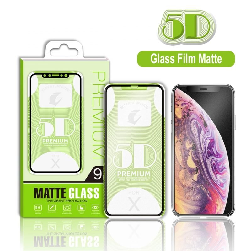 Full Coverage Matte Tempered Glass 5D Screen Protector for iphone x xr xs xsmax
