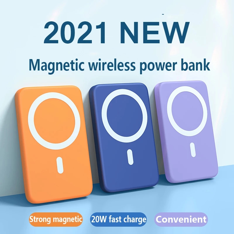 2021-NEW-10000mAh-Portable-Magnetic-Wireless-Power-Bank-For-Iphone-12-13-Pro-Max-15W-Fast